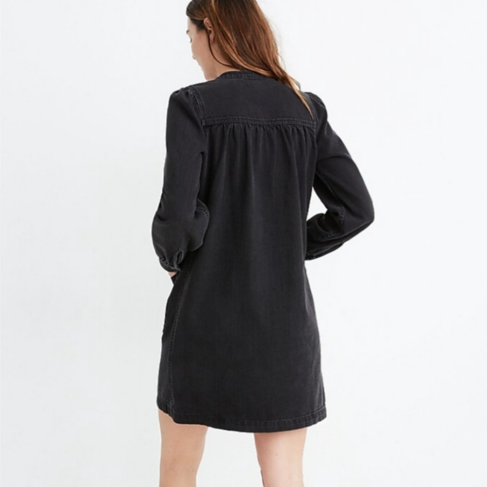 MADEWELL Denim Patch Pocket Popover Shirtdress - Picture 3 of 9